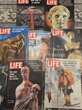 VTG 1963-1965 LIFE Magazine Lot of 7 Greece Mt Everest Space Pope JFK Ephemerma